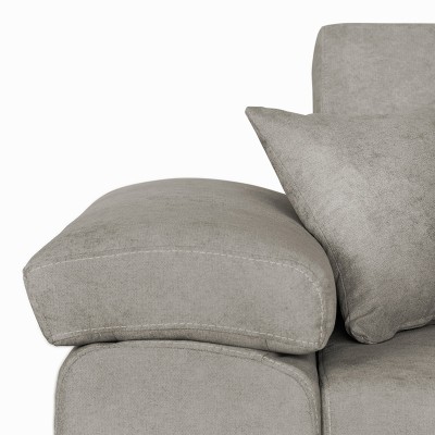 Γωνιακός καναπές-κρεβάτι αναστρέψιμος Comy pakoworld μπεζ-γκρι 286x160x75-90εκ