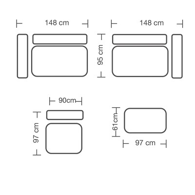 Πολυμορφικός-αναστρέψιμος καναπές London pakoworld ανοιχτό γκρι ύφασμα με μαξιλάρια σε ποντικί απόχρωση 296x246x95εκ