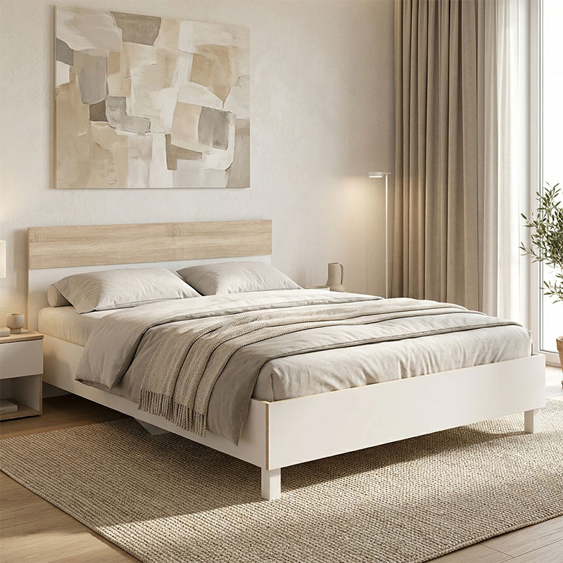 Κρεβάτι Awell pakoworld sonoma-λευκό 160x200εκ