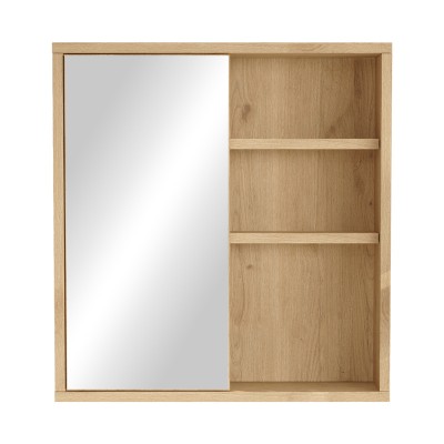 Ντουλάπι μπάνιου Bagno με καθρέπτη pakoworld oak 60x14.5x63.6εκ