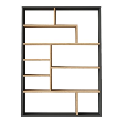 Βιβλιοθήκη Decora pakoworld σε φυσική-ανθρακί απόχρωση 90x22x123.6εκ