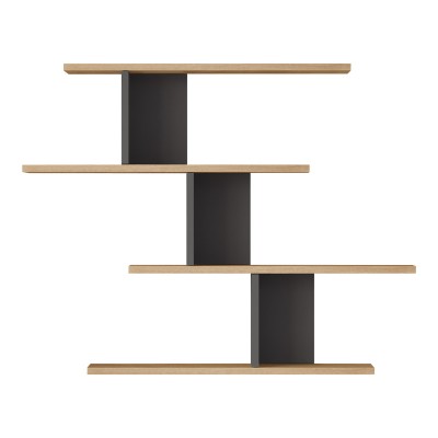 Ραφιέρα τοίχου Zaka pakoworld σε φυσική-ανθρακί απόχρωση 98.7x14.5x78εκ