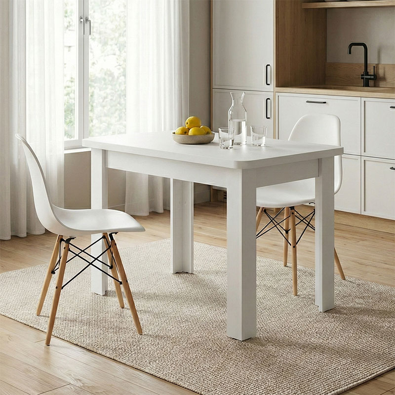 Τραπέζι Celeste pakoworld λευκό 100x60x73.5εκ