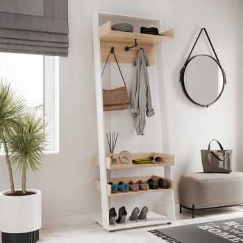 Έπιπλο εισόδου Sciove pakoworld σε λευκή-φυσική απόχρωση 70x40x200εκ