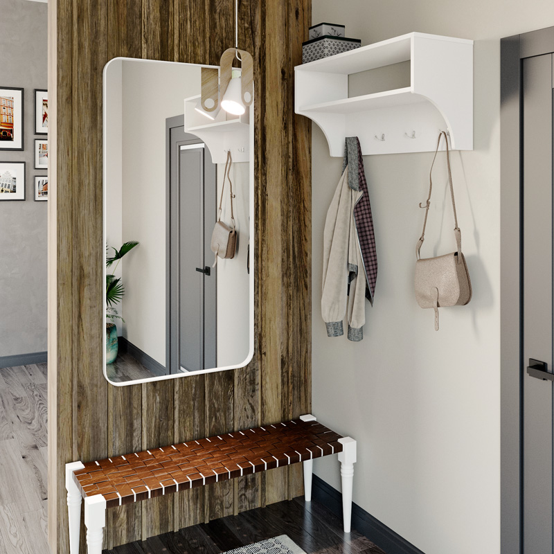 Κρεμάστρα Crosta pakoworld σε λευκή απόχρωση 80x28x40εκ