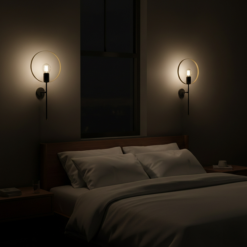 Φωτιστικό τοίχου-απλίκα Bendia pakoworld Ε27 μέταλλο μαύρο-χρυσό 25x15x52εκ