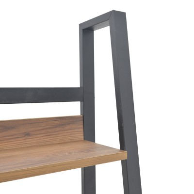 Βιβλιοθήκη Ryder pakoworld καρυδί-μαύρο 75x36x185εκ