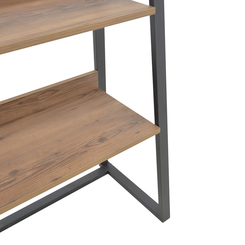 Βιβλιοθήκη Ryder pakoworld καρυδί-μαύρο 75x36x185εκ