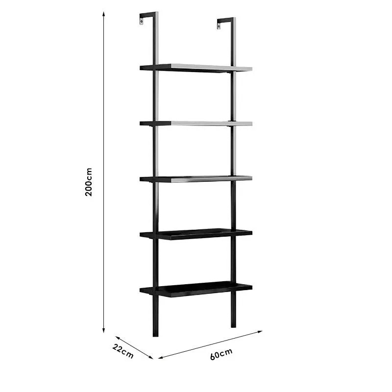 Ραφιέρα τοίχου Harris pakoworld σε μαύρη απόχρωση 60x22x200εκ