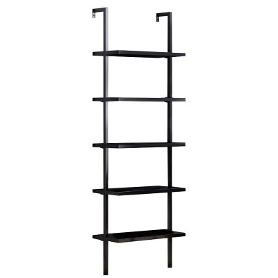 Ραφιέρα τοίχου Harris pakoworld σε μαύρη απόχρωση 60x22x200εκ