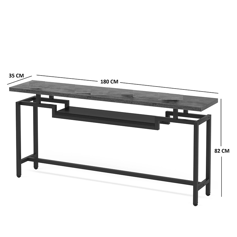 Κονσόλα Onole pakoworld σε καρυδί - μαύρο μέταλλο 180x35x82εκ