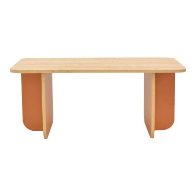 Τραπέζι Bοca pakoworld σε oak-κεραμιδί απόχρωση 100x60x42εκ