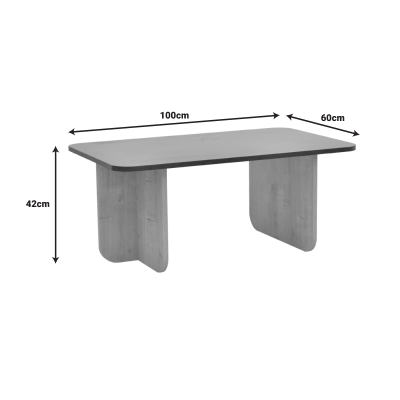 Τραπέζι Bοca pakoworld σε oak-κεραμιδί απόχρωση 100x60x42εκ