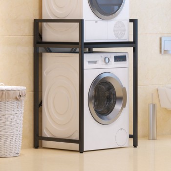 Ραφιέρα στήριξης πλυντηρίου - στεγνωτηρίου Delavar pakoworld μέταλλο μαύρο 72x60x116εκ