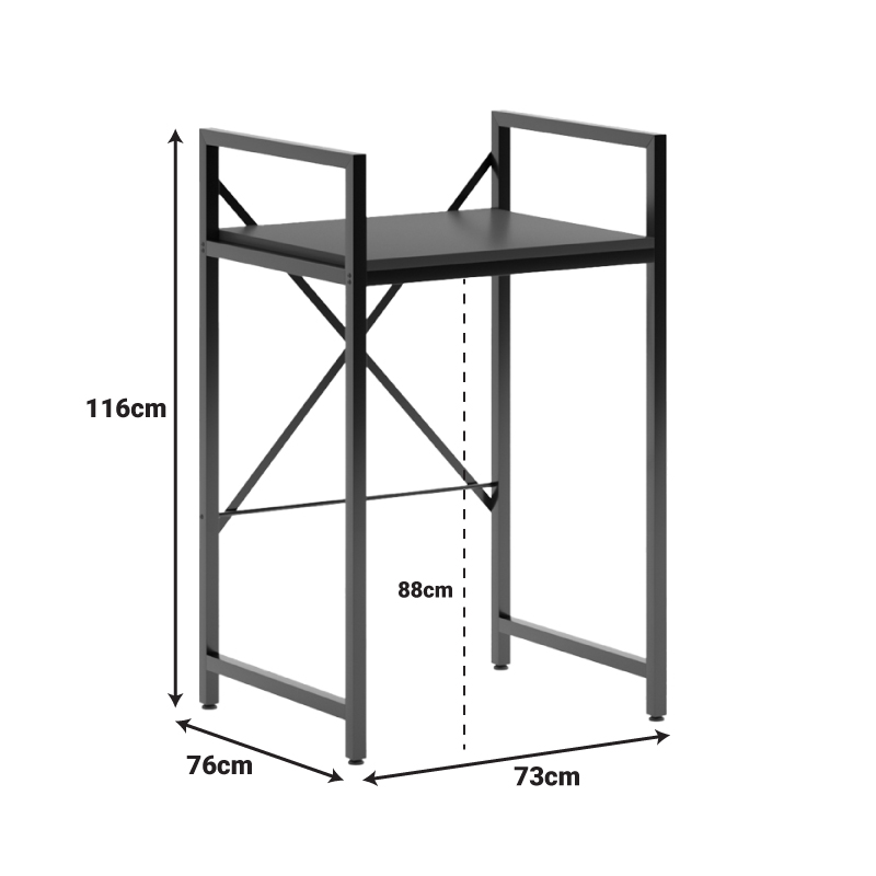 Ραφιέρα στήριξης πλυντηρίου - στεγνωτηρίου Delavar pakoworld μέταλλο μαύρο 72x60x116εκ