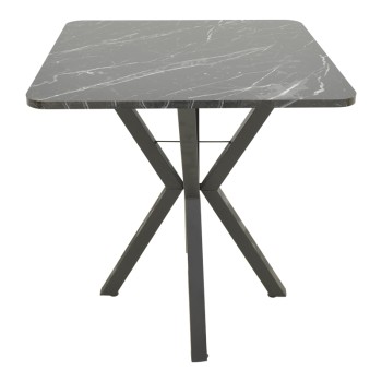 Τραπέζι Arenya pakoworld μαύρο εφε μαρμάρου- μαύρα μεταλλικά πόδια 70x70x72εκ