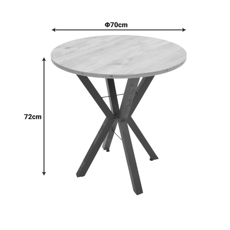 Τραπέζι Rogue pakoworld μαύρο εφε μαρμάρου με μαύρα μεταλλικά πόδια Φ70x72εκ
