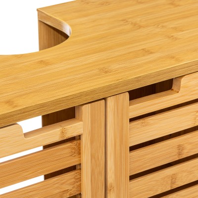 Πάγκος-ντουλάπι μπάνιου Sicela pakoworld χρώμα φυσικό 60x28x80εκ