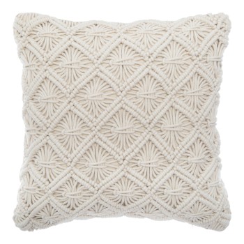 Μαξιλάρι διακοσμητικό Kalendian pakoworld ύφασμα σε κρεμ απόχρωση 40x40εκ