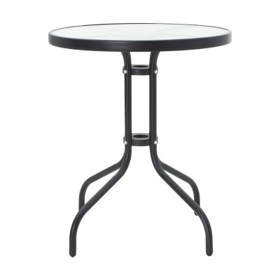 Τραπεζαρία Calan-Watson σετ 3τεμ pakoworld μέταλλο μαύρο-textilene μαύρο Φ60x70εκ