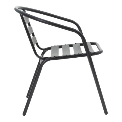 Τραπεζαρία Valor-Tade σετ 5τεμ pakoworld μέταλλο μαύρο-γυαλί 110x60x70εκ