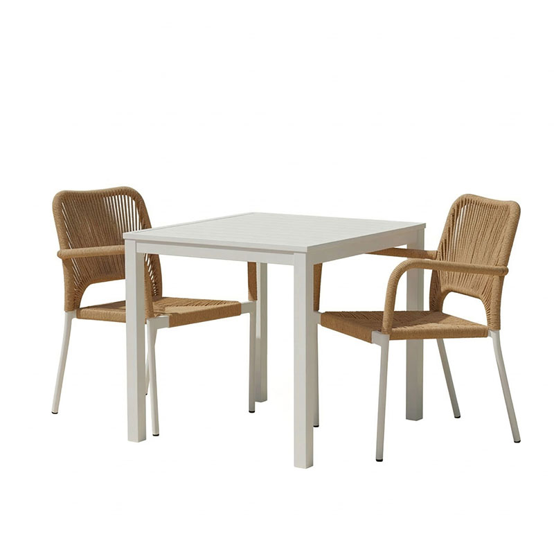 Τραπεζαρία Kliton - Norture σετ 3τεμ pakoworld αλουμίνιο σε λευκή απόχρωση 80x80x74εκ