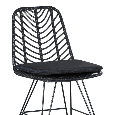 Τραπεζαρία Kliton-Naoki σετ 3τεμ pakoworld ανθρακί αλουμίνιο και μέταλλο σε μαύρη απόχρωση 80x80x74εκ