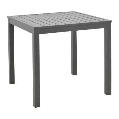 Τραπεζαρία Kliton-Naoki σετ 3τεμ pakoworld ανθρακί αλουμίνιο και μέταλλο σε μαύρη απόχρωση 80x80x74εκ