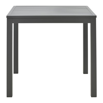 Τραπεζαρία Kliton-Naoki σετ 3τεμ pakoworld ανθρακί αλουμίνιο και μέταλλο σε μαύρη απόχρωση 80x80x74εκ