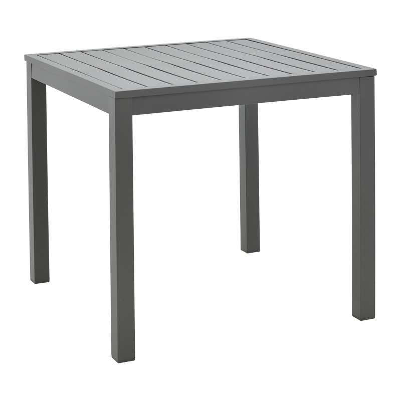 Τραπεζαρία Kliton-Naoki σετ 5τεμ pakoworld ανθρακί αλουμίνιο και μέταλλο σε μαύρη απόχρωση 80x80x74εκ