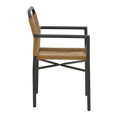 Τραπεζαρία Kliton-Clutch σετ 5τεμ pakoworld αλουμίνιο σε ανθρακί απόχρωση 80x80x74εκ