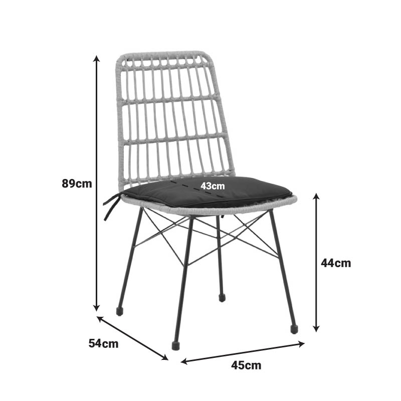 Τραπεζαρία Naoki U σετ 7τεμ pakoworld rattan pe σε φυσική απόχρωση και μαύρο μέταλλο 160x90x78εκ