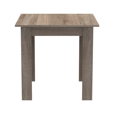 Τραπεζαρία Manka Ι -Gaston pakoworld σετ 3τεμ σε sonoma truffle-μαύρη απόχρωση 80x80x77εκ