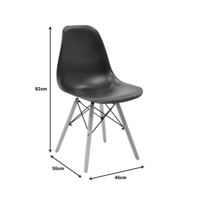 Τραπεζαρία Manka-Julita pakoworld σετ 5τεμ σε sonoma-μαύρη απόχρωση 110x80x77εκ