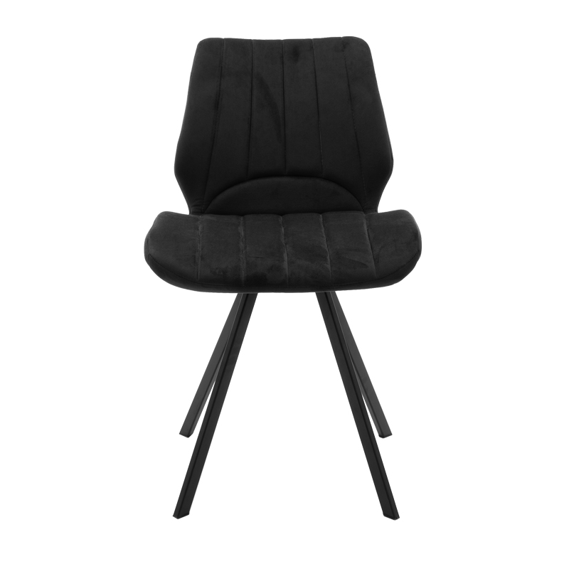 Τραπεζαρία Sabia-Gustas pakoworld σετ 5τεμ μαύρο μαρμάρου-μαύρο-ανθρακί 140x80x75εκ