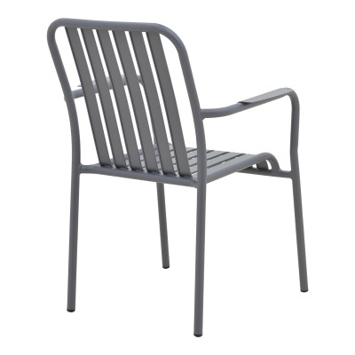 Τραπεζαρία Heven Vista pakoworld σετ 5τεμ ανθρακί αλουμίνιο 150x80x72εκ