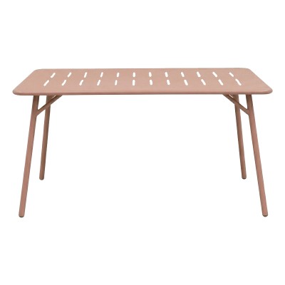 Τραπεζαρία Moraja Deraby pakoworld σετ 5τεμ terracotta μέταλλο 140x80x72εκ