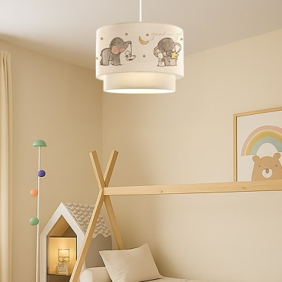 Παιδικό φωτιστικό οροφής μονόφωτο PWL-1096 pakoworld Ε27 λευκό-γκρι Φ30x20εκ