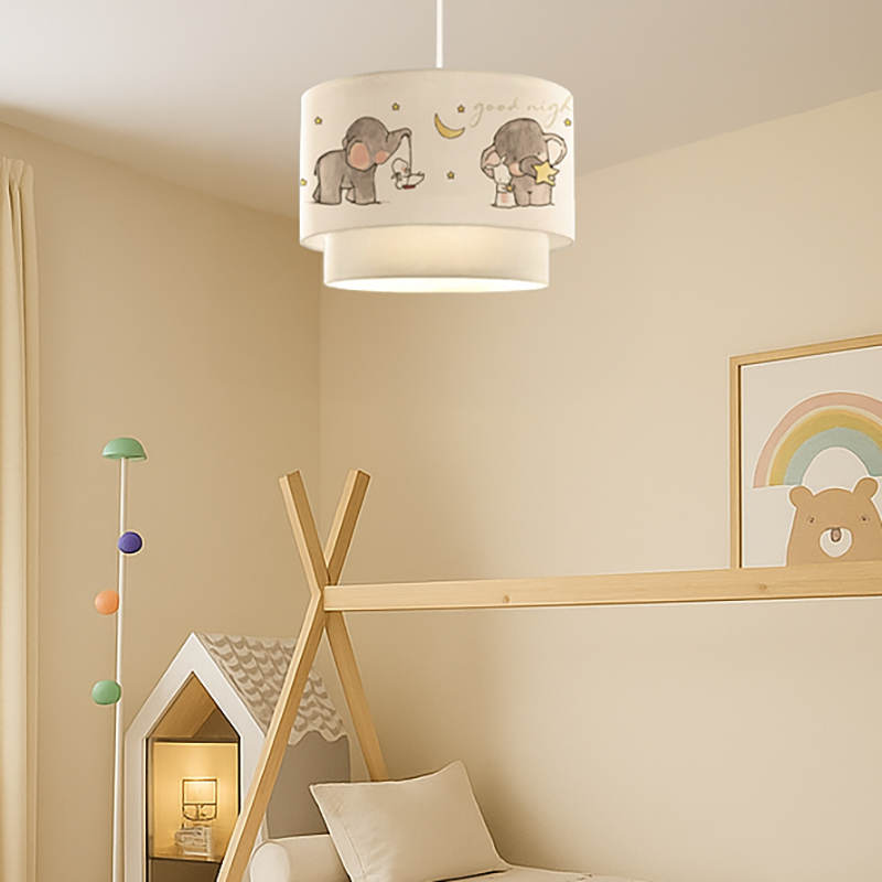 Παιδικό φωτιστικό οροφής μονόφωτο PWL-1096 pakoworld Ε27 λευκό-γκρι Φ30x20εκ