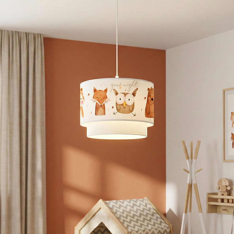 Παιδικό φωτιστικό οροφής μονόφωτο PWL-1096 pakoworld Ε27 λευκό-κεραμιδί Φ30x20εκ