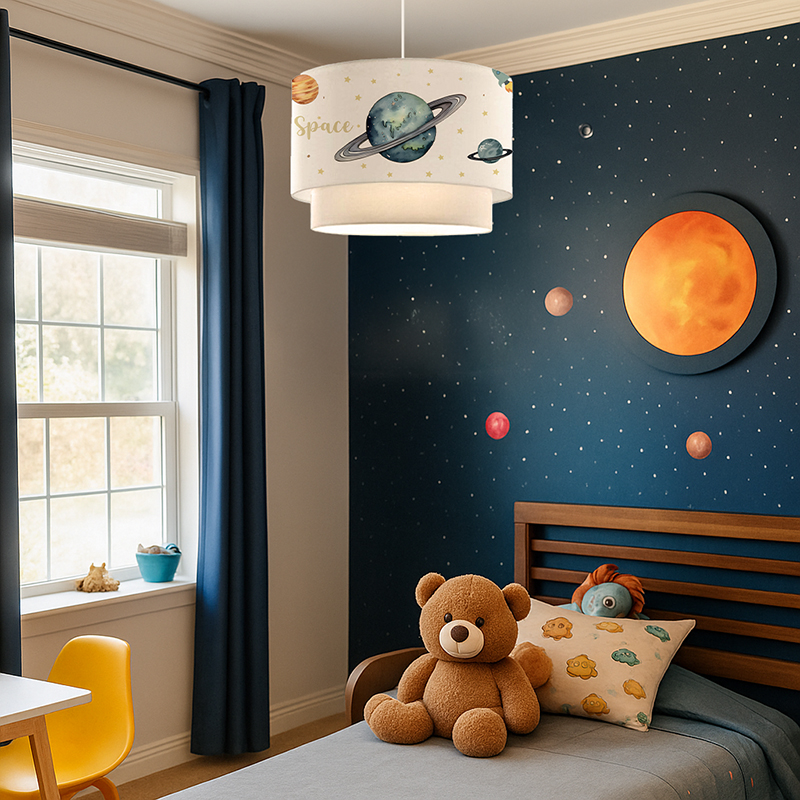 Παιδικό φωτιστικό οροφής Saturn pakoworld πολύχρωμο-λευκό Φ30x20εκ