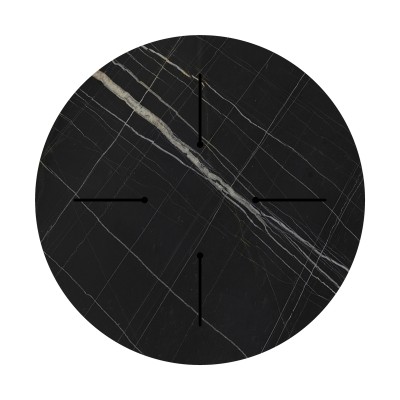 Επιφάνεια τραπεζιού Relian pakoworld HPL μαύρο όψη μαρμάρου Φ69εκ πάχους 12mm