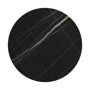 Επιφάνεια τραπεζιού Relian pakoworld HPL μαύρο όψη μαρμάρου Φ69εκ πάχους 12mm