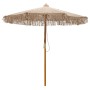 Ομπρέλα επαγγελματική Renny pakoworld μπεζ μακραμέ-ξύλο οξιάς Φ2.5m