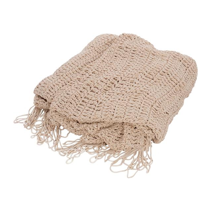 Δίχτυ σκίασης Shelto pakoworld μακραμέ poly-cotton σε μπεζ απόχρωση 200x200x27εκ