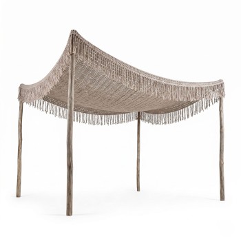 Δίχτυ σκίασης Shelto pakoworld μακραμέ poly-cotton σε μπεζ απόχρωση 300x400x27εκ