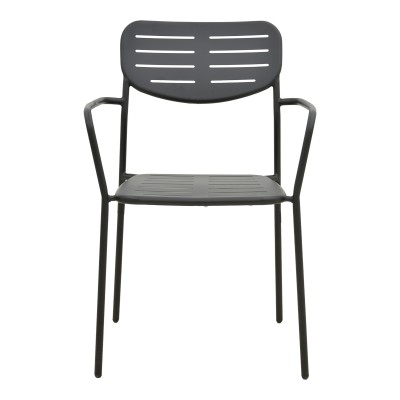 Πολυθρόνα Deraby pakoworld στοιβαζόμενη μαύρο μέταλλο 56x45.5x83εκ