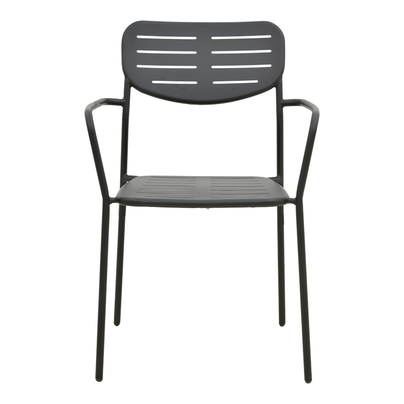 Πολυθρόνα Deraby pakoworld στοιβαζόμενη μαύρο μέταλλο 56x45.5x83εκ