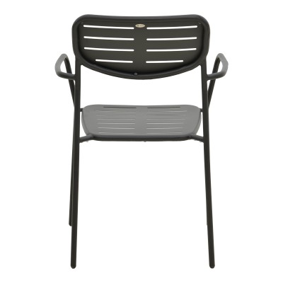 Πολυθρόνα Deraby pakoworld στοιβαζόμενη μαύρο μέταλλο 56x45.5x83εκ