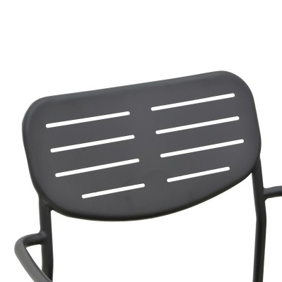 Πολυθρόνα Deraby pakoworld στοιβαζόμενη μαύρο μέταλλο 56x45.5x83εκ